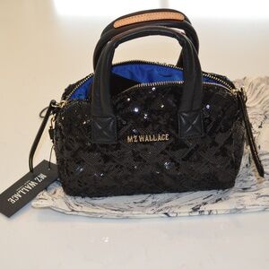💋 NEW W/tags MZ Wallace Black Sequin Mini Satchel